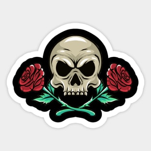 Skeleton Rose Sticker